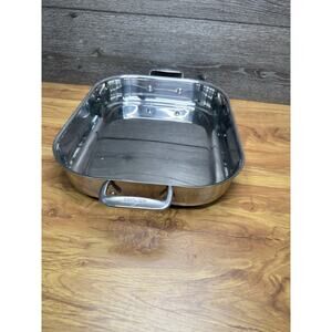 All-Clad 14x11.5x2.5” Stainless Steel Roasting Pan with Handles Baking Pan